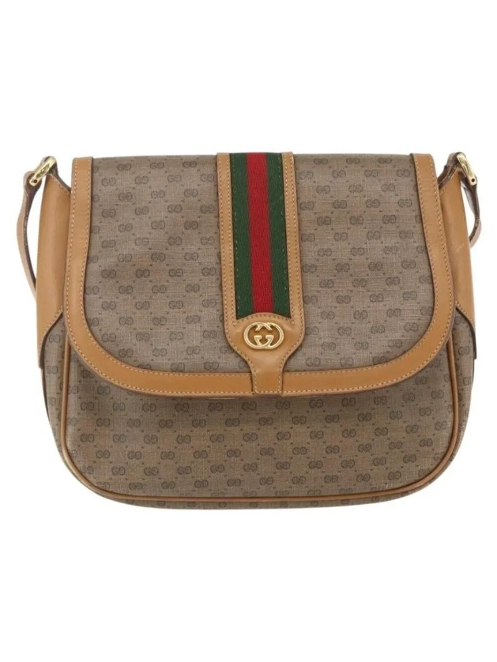 Authentic GUCCI Micro GG Supreme Web Sherry Line Bag PVC Beige 001 115 0914 - Picture 9 of 16